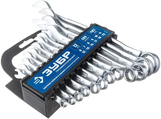 Зубр Профессионал набор ключей гаечных комбинированных (6-22 мм 13 ключей в пластиковом тубусе)