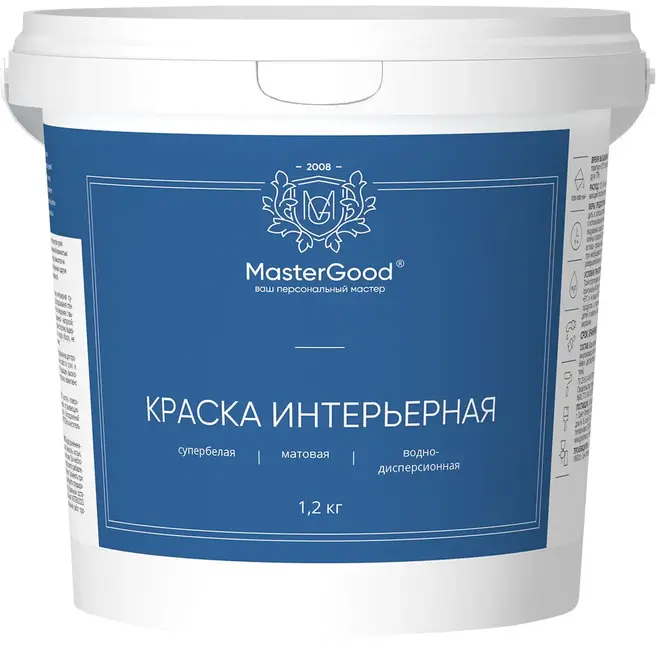 Master Good краска интерьерная (1.2 кг) белая