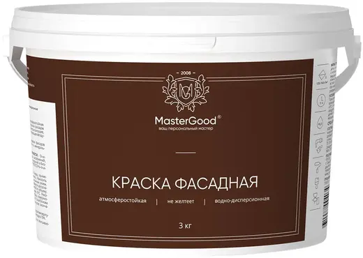 Master Good краска фасадная (3 кг) белая