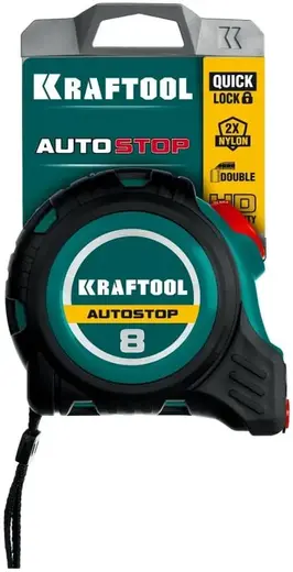 Kraftool Autostop рулетка с автостопом (8 м*25 мм)