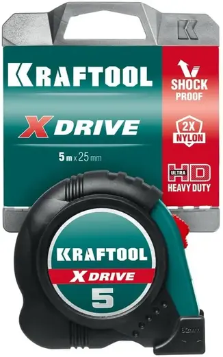 Kraftool X-Drive рулетка ударопрочная (5 м*25 мм)