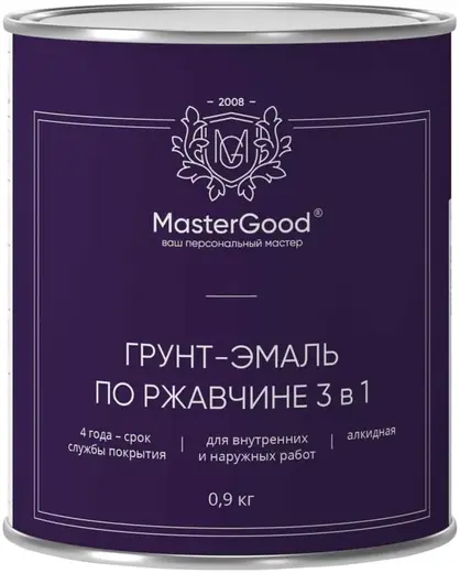Master Good грунт-эмаль по ржавчине 3 в 1 (900 г) белая