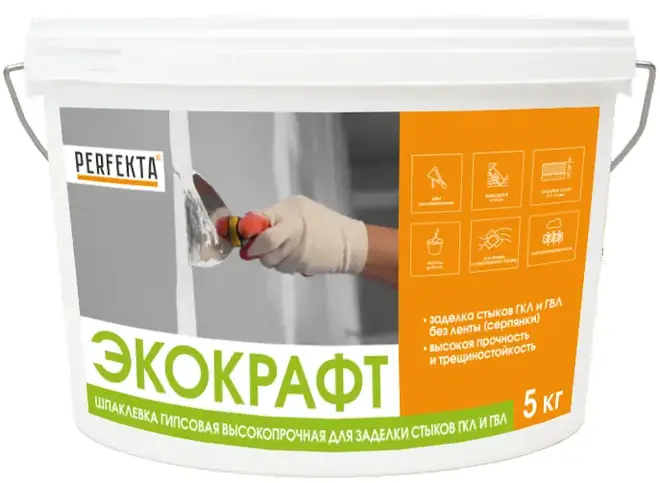 Perfekta Экокрафт шпаклевка гипсовая универсальная (5 кг)