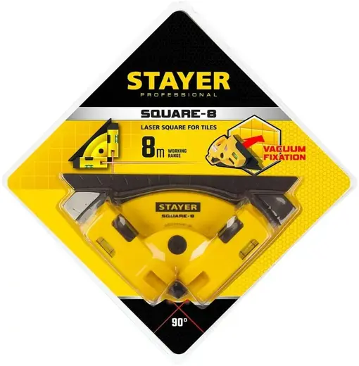 Stayer Professional Square-8 угольник лазерный (8*205 мм)
