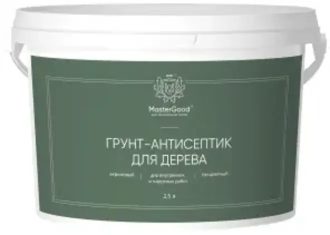 Master Good грунт-антисептик для дерева (2.5 л) бесцветный