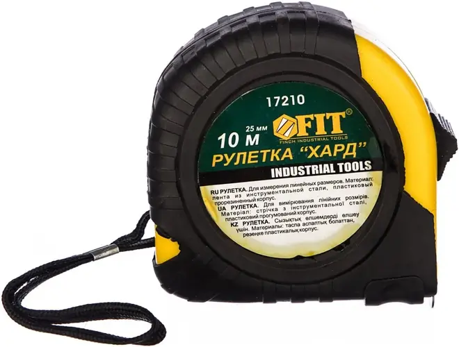 Fit Хард рулетка с прорезиненным корпусом (7.5 м*25 мм)