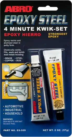 Abro Epoxy Steel 4 Minute Kwik-Set эпоксидный клей высокопрочный (14.2 г)