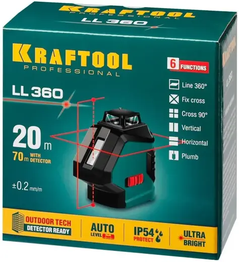 Kraftool Professional LL360 нивелир лазерный линейный (635 нм)