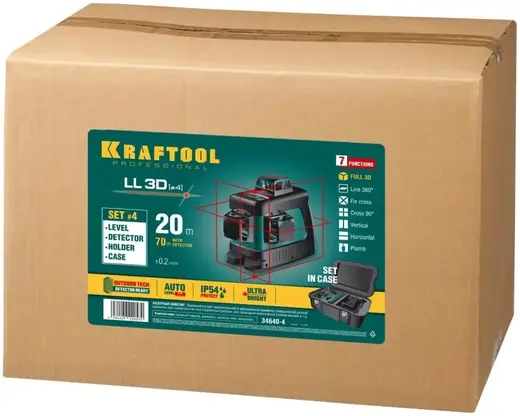 Kraftool Professional LL-3D-4 нивелир лазерный (635 нм)