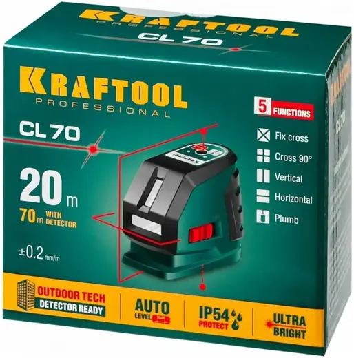 Kraftool Professional CL-70 нивелир лазерный линейный (635 нм)