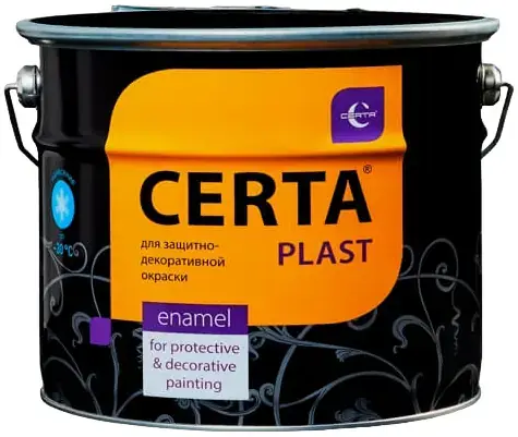Certa Plast эмаль по металлу (10 кг) черная матовая (до 150°C)