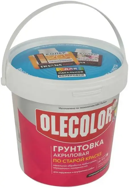 Олеколор грунтовка акриловая по старой краске (1 кг) белая