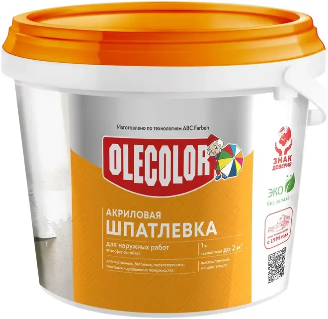 Олеколор шпатлевка акриловая для стен и потолков (900 г)