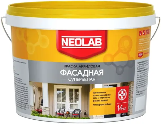 Neolab краска акриловая фасадная (14 кг) белая
