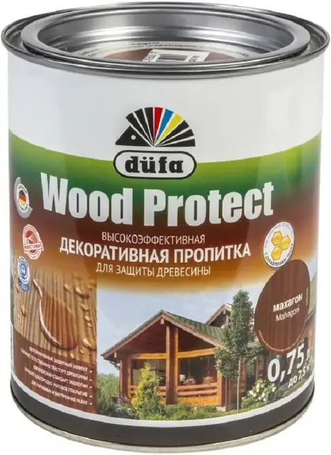 Dufa Wood Protect высокоэффективная декоративная пропитка (750 мл) орех