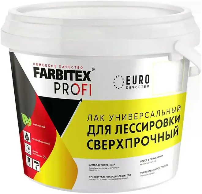 Farbitex Profi лак универсальный для лессировки сверхпрочный (900 мл) полуглянцевый
