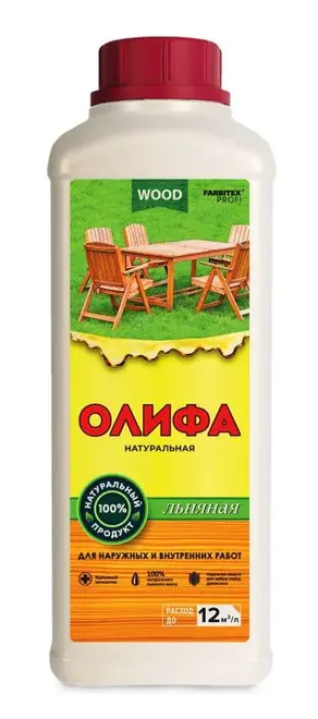 Farbitex Profi Wood олифа натуральная льняная для наружных и внутренних работ (1 л) бесцветная