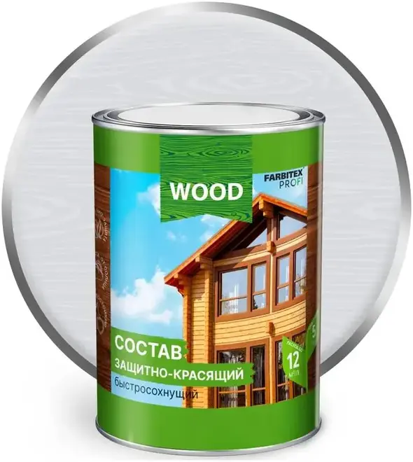 Farbitex Profi Wood состав защитно-красящий быстросохнущий (750 мл) белый