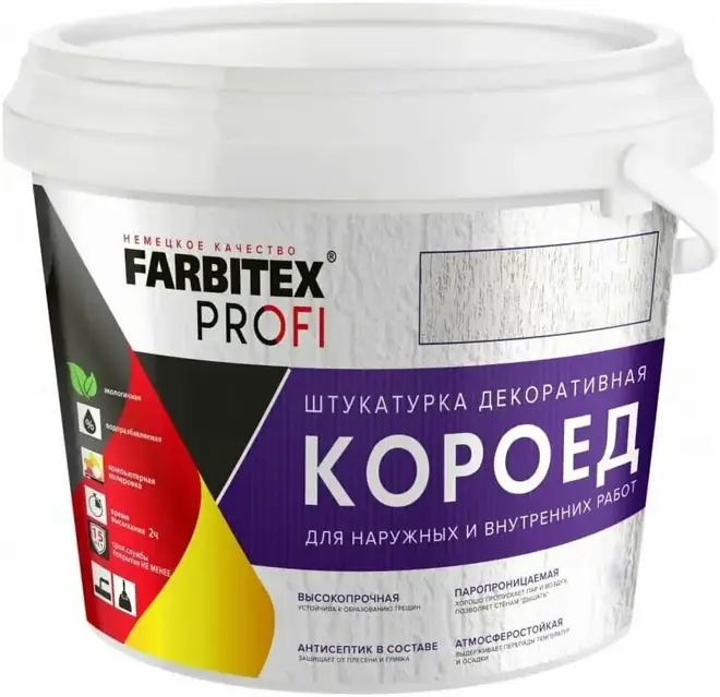 Farbitex Profi Короед штукатурка декоративная для наружных и внутренних работ (8.8 л)