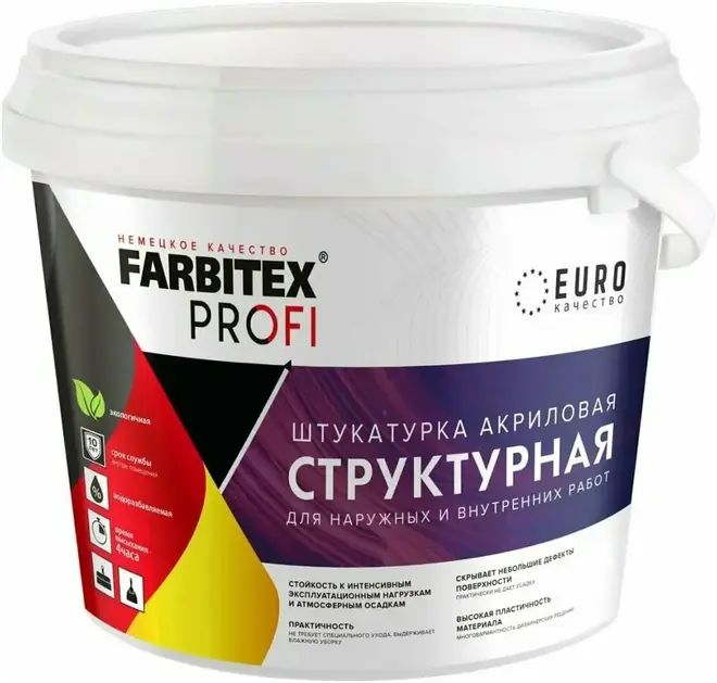 Farbitex Profi Структурная штукатурка акриловая для наружных и внутренних работ (16 кг)