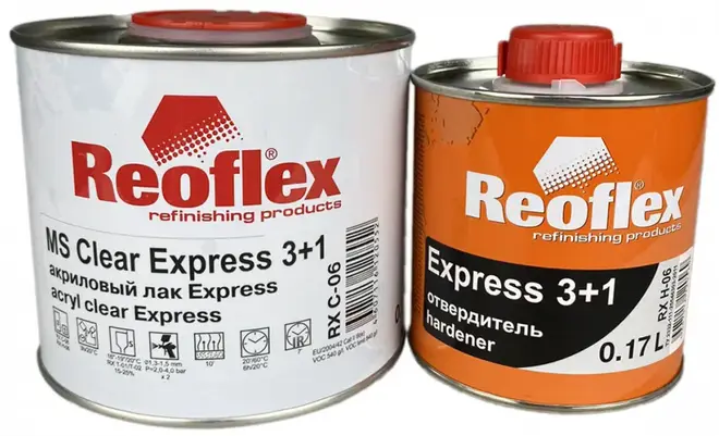 Reoflex MS Clear Express 3+1 лак акриловый 2-комп (667 мл (500 мл + 167 мл)