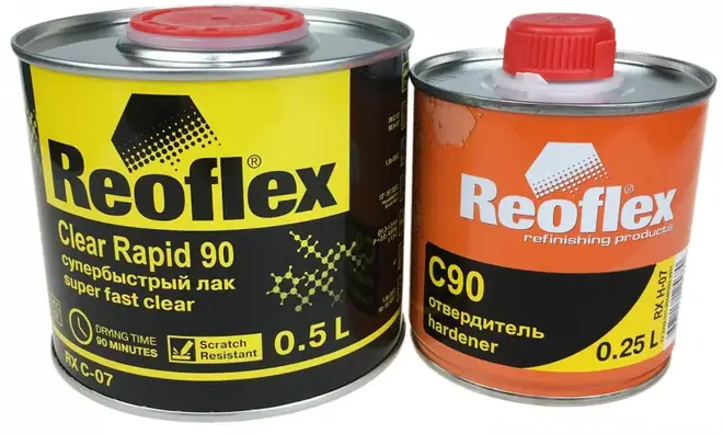 Reoflex Clear Rapid 90 лак акриловый супербыстрый 2-комп (750 мл (500 мл + 250 мл)