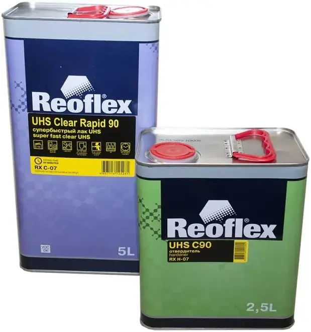 Reoflex Clear Rapid 90 лак акриловый супербыстрый 2-комп (7.5 л (5 л + 2.5 л)