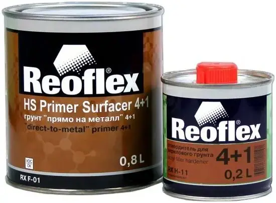 Reoflex HS Primer Filler 4+1 грунт акриловый (1 л) красный
