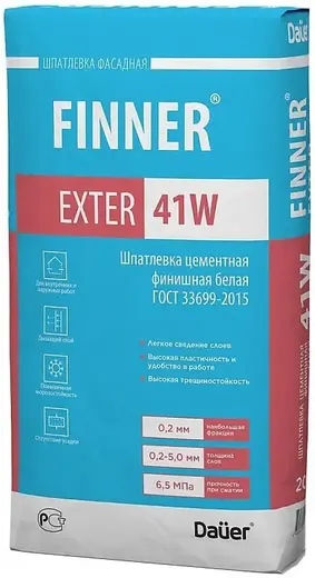 Dauer Finner Exter 41W шпатлевка цементная финишная (20 кг)