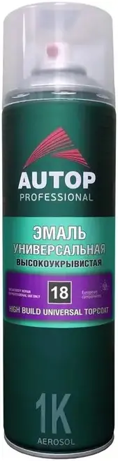 Autop 18 High Build Topcoat эмаль универсальная высокоукрывистая (650 мл) черная глянцевая