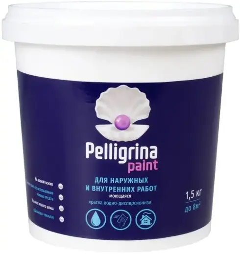 Pelligrina Paint краска водно-дисперсионная моющаяся (1.5 кг) белая
