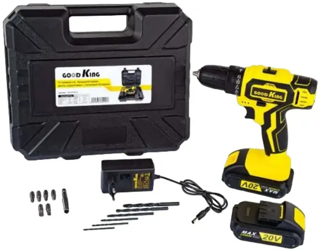 Goodking EC-2002013 набор инструментов с аккумуляторной дрелью-шуруповертом EC-2002013 (20 В)