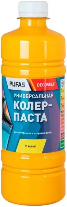 Пуфас Decoself колер-паста универсальная (450 мл) желтый