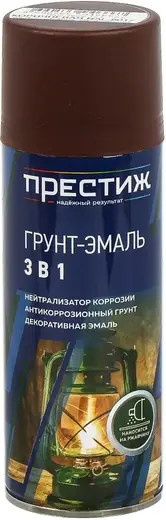 Престиж грунт-эмаль 3 в 1 по ржавчине аэрозольная (450 мл) коричневая