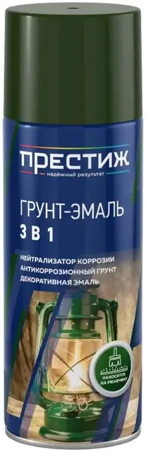 Престиж грунт-эмаль 3 в 1 по ржавчине аэрозольная (450 мл) черная