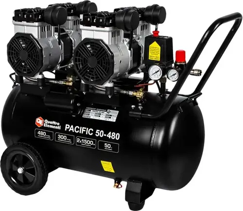 Quattro Elementi Pacific 50-480 компрессор поршневой безмасляный (3000 Вт бар8 бар) №915-366