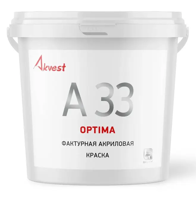 Аквест Optima A 33 фактурная акриловая краска (18 кг) супербелая