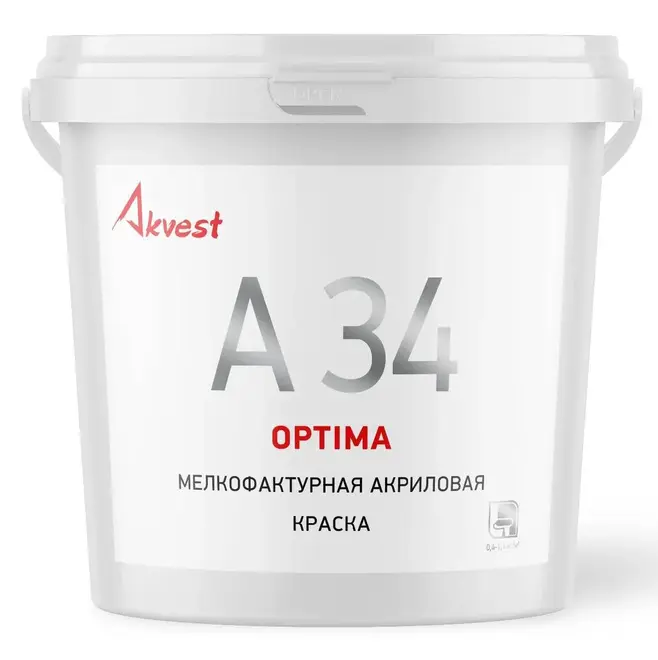 Аквест Optima А 34 мелкофактурная акриловая краска (9 кг)