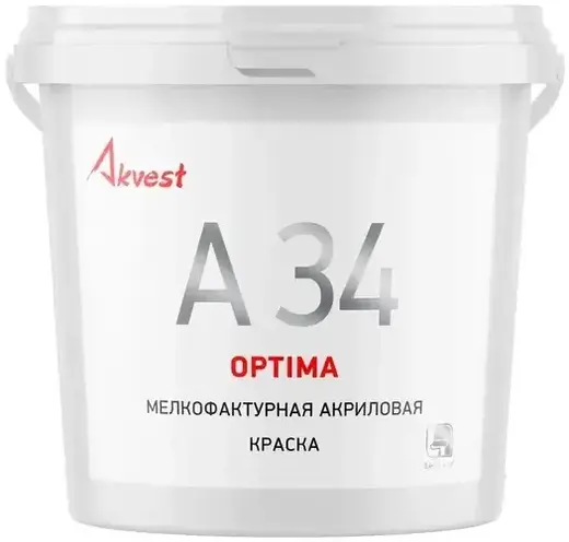 Аквест Optima А 34 мелкофактурная акриловая краска (18 кг)