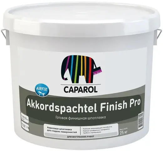 Caparol Akkordspachtel Finish Pro шпатлевка готовая финишная акриловая для внутренних работ (25 кг)