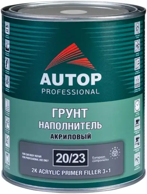 Autop 20/23 2K Acrylic Primer Filler 3+1 грунт-наполнитель акриловый (1 л) белый