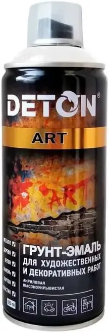 Deton Art эмаль аэрозольная универсальная (520 мл) белая глянцевая