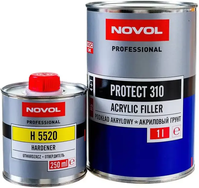 Novol Professional Protect 310 грунт акриловый 2-комп (1.25 л (1 л + 250 мл) белый
