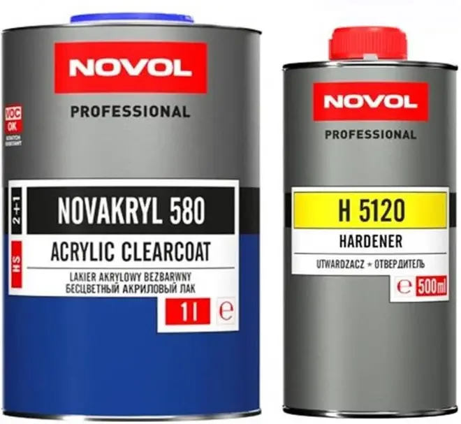 Novol Professional Novakryl 580 лак акриловый 2-комп (1.5 л (1 л + 500 мл)