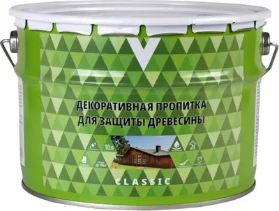 V Classic пропитка декоративная для дерева (10 л) белая