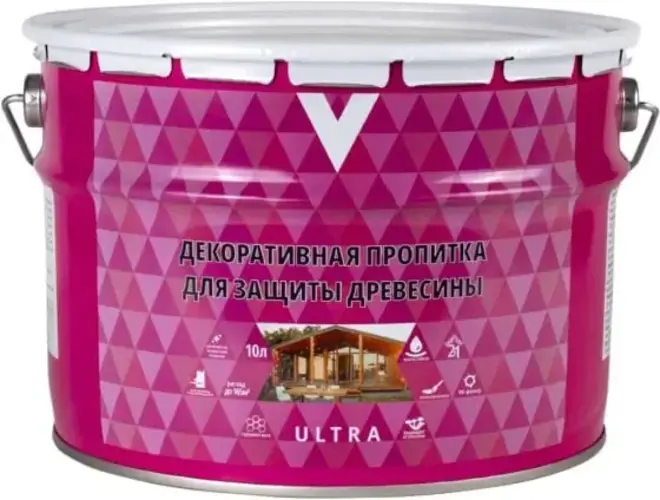 V Ultra пропитка декоративная для защиты древесины (10 л) дуб