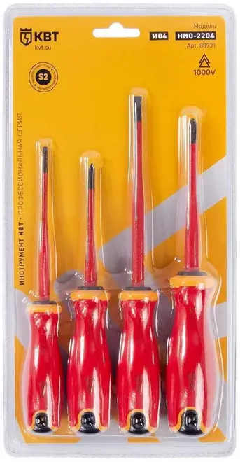 КВТ Professional КВТ Слим НИО-2204 набор отверток диэлектрических (4 предмета)