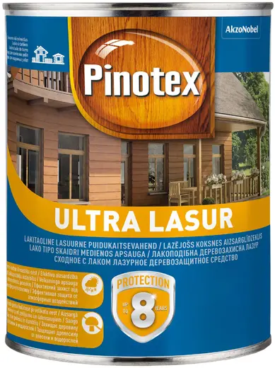 Пинотекс Ultra высокоустойчивая декоративная пропитка для защиты древесины (900 мл база AWB) бесцветная