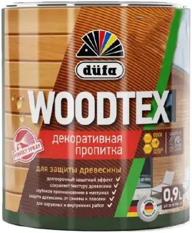 Dufa Woodtex декоративная пропитка для защиты древесины (900 мл) серая