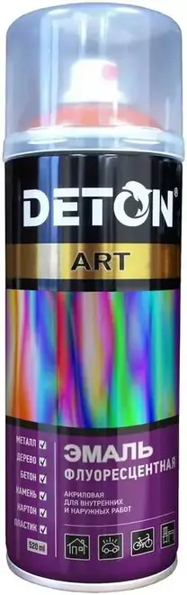 Deton Art эмаль флуоресцентная акриловая (520 мл) оранжевая флуоресцентная